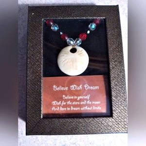 Believe, wish, dream necklace boxed